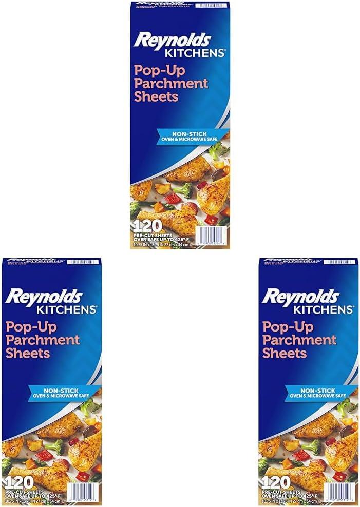 image:imageReynolds Kitchens Parchment Cooking Bags Family Size NonStick Parchment Cooking Bags for the Oven and Microwave OvenSafe up to 425 Degrees Great for Quick Family Meals NoMess Cleanup 5 PackPopUp Sheets
