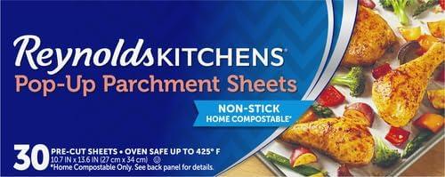 image:imageReynolds Kitchens Parchment Cooking Bags Family Size NonStick Parchment Cooking Bags for the Oven and Microwave OvenSafe up to 425 Degrees Great for Quick Family Meals NoMess Cleanup 5 PackPopUp Sheets