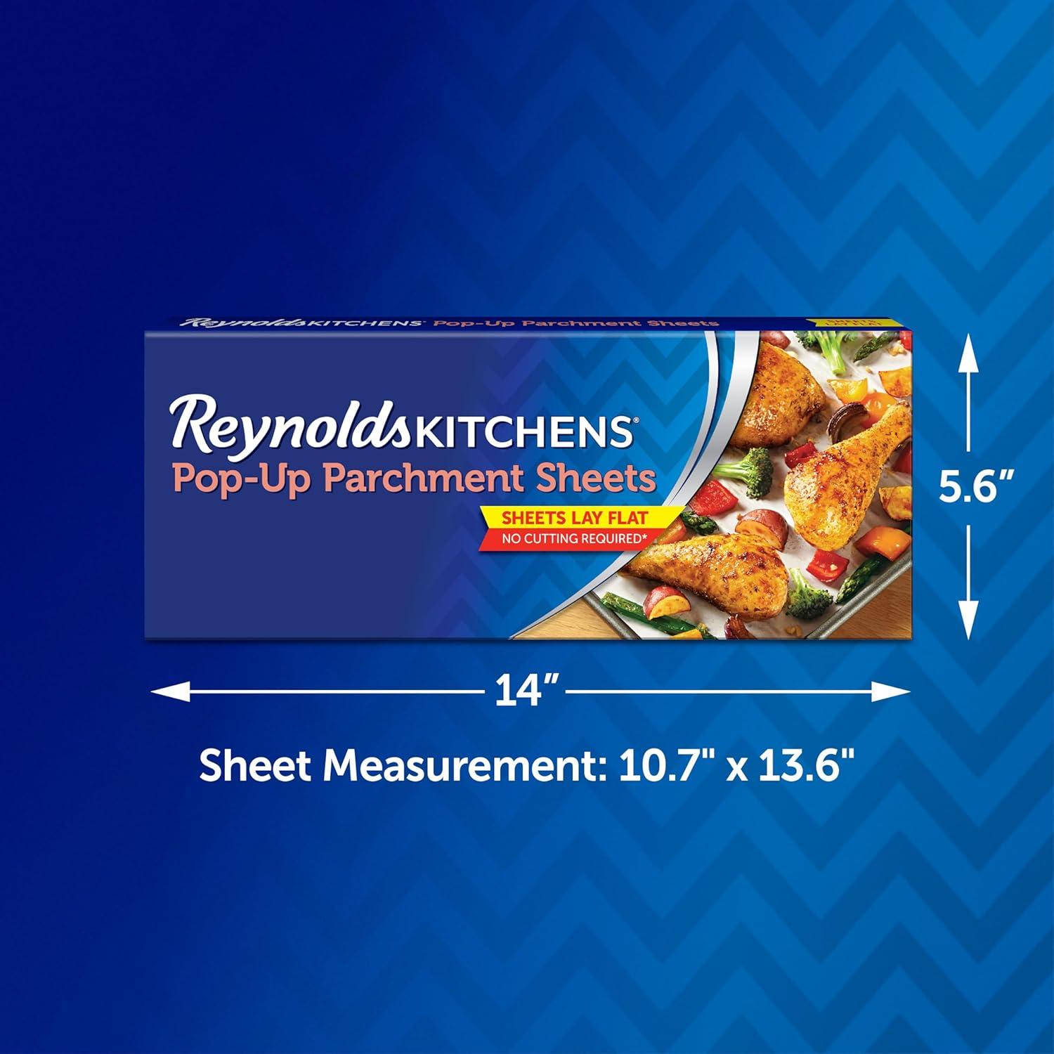 image:imageReynolds Kitchens Parchment Cooking Bags Family Size NonStick Parchment Cooking Bags for the Oven and Microwave OvenSafe up to 425 Degrees Great for Quick Family Meals NoMess Cleanup 5 PackPopUp Sheets