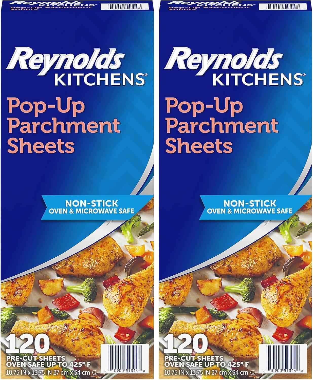 image:imageReynolds Kitchens Parchment Cooking Bags Family Size NonStick Parchment Cooking Bags for the Oven and Microwave OvenSafe up to 425 Degrees Great for Quick Family Meals NoMess Cleanup 5 PackPopUp Sheets