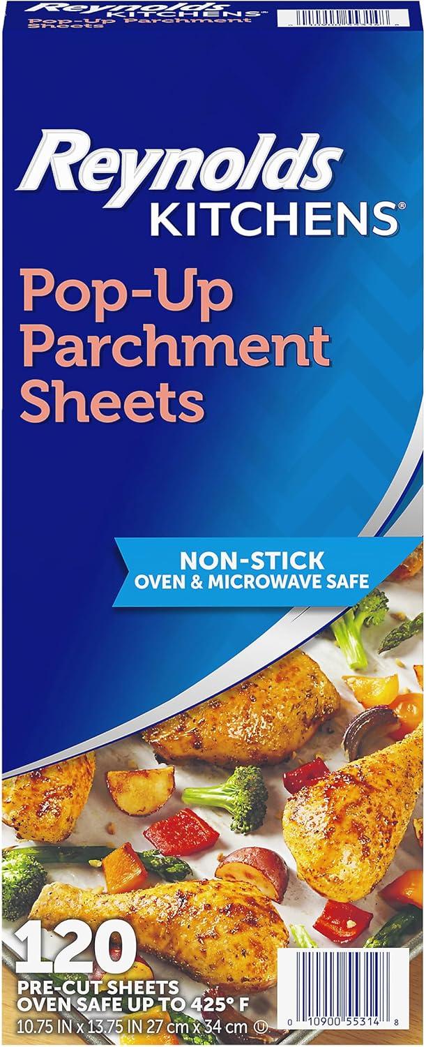 image:imageReynolds Kitchens Parchment Cooking Bags Family Size NonStick Parchment Cooking Bags for the Oven and Microwave OvenSafe up to 425 Degrees Great for Quick Family Meals NoMess Cleanup 5 PackPopUp Sheets