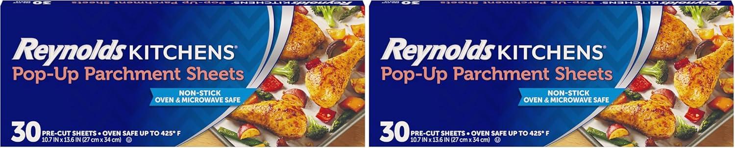 image:imageReynolds Kitchens Parchment Cooking Bags Family Size NonStick Parchment Cooking Bags for the Oven and Microwave OvenSafe up to 425 Degrees Great for Quick Family Meals NoMess Cleanup 5 PackPopUp Sheets