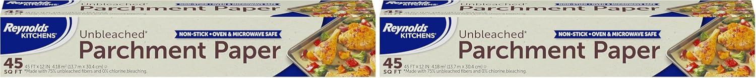 image:imageReynolds Kitchens Unbleached Parchment Paper Roll Non Stick Parchment Paper for Cooking and Baking Oven Safe up to 425 Degrees ChlorineFree 45 Feet x 12 Inches 45 Total Sq FtUnbleached
