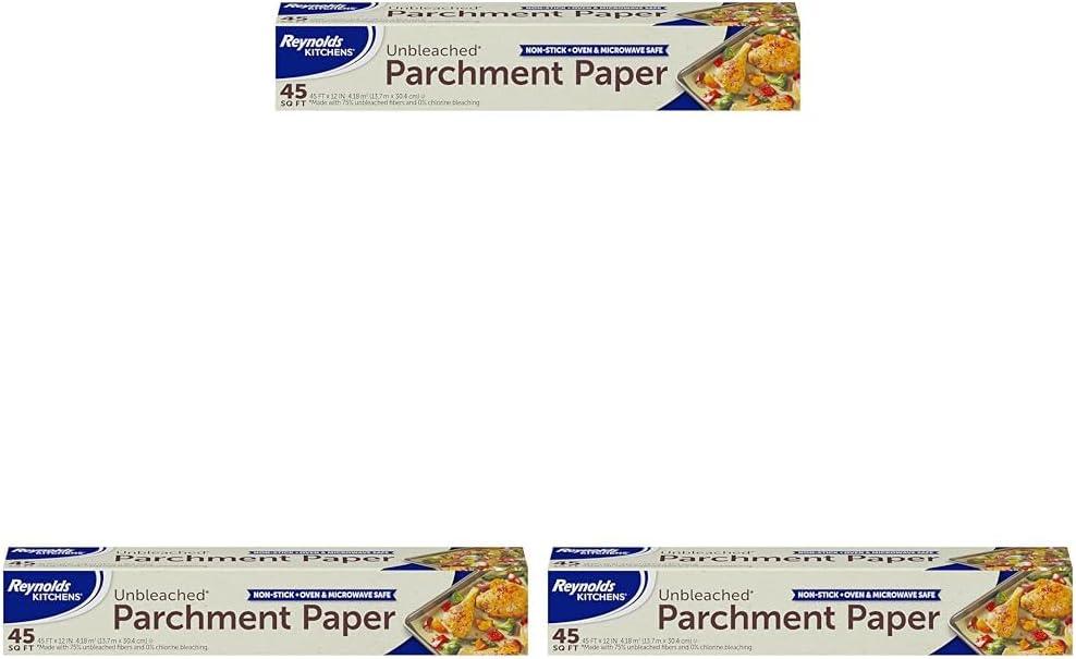 image:imageReynolds Kitchens Unbleached Parchment Paper Roll Non Stick Parchment Paper for Cooking and Baking Oven Safe up to 425 Degrees ChlorineFree 45 Feet x 12 Inches 45 Total Sq FtUnbleached