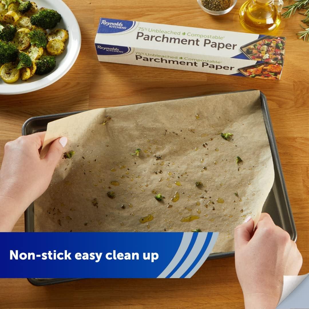 image:imageReynolds Kitchens Unbleached Parchment Paper Roll Non Stick Parchment Paper for Cooking and Baking Oven Safe up to 425 Degrees ChlorineFree 45 Feet x 12 Inches 45 Total Sq FtUnbleached