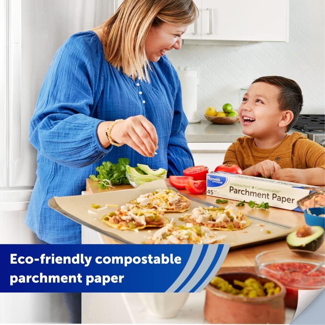 image:imageReynolds Kitchens Unbleached Parchment Paper Roll Non Stick Parchment Paper for Cooking and Baking Oven Safe up to 425 Degrees ChlorineFree 45 Feet x 12 Inches 45 Total Sq FtUnbleached