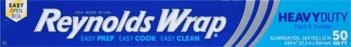 image:imageReynolds Wrap Heavy Duty Aluminum Foil Roll Thick Heavy Duty Foil for Added Strength and Durability Secure Easy Open and Close Tab 12 Inches Wide 50 Sq FtSilver
