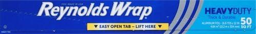 image:imageReynolds Wrap Heavy Duty Aluminum Foil Roll Thick Heavy Duty Foil for Added Strength and Durability Secure Easy Open and Close Tab 12 Inches Wide 50 Sq FtSilver