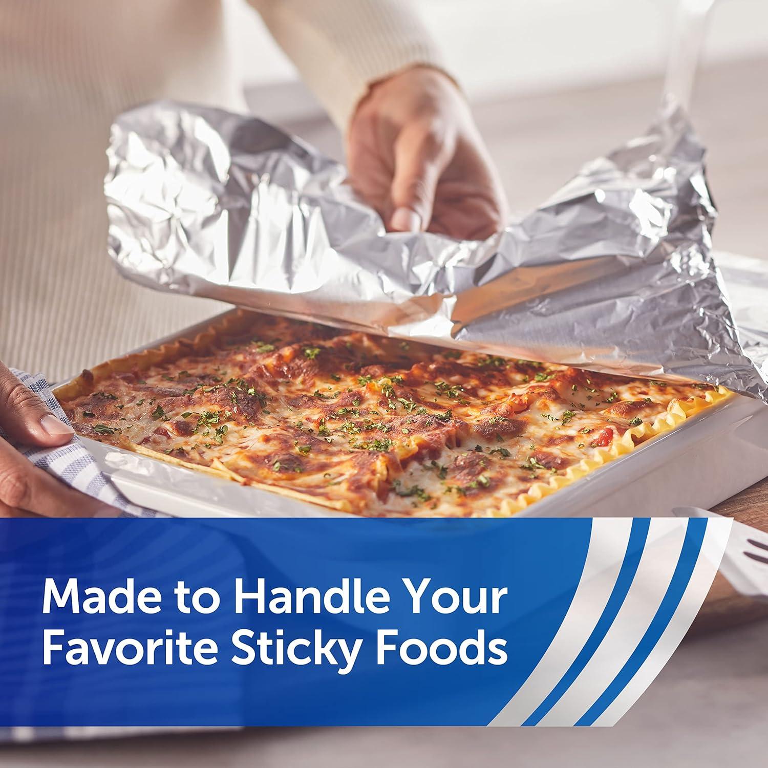 image:imageReynolds Wrap Non Stick Aluminum Foil Nonstick Aluminum Foil Roll Prevents Food Sticking and Messy Cleanup Great for Covering Casseroles and leftovers 4333 Yards x 12 Inches 130 SqFt50 Sq Ft