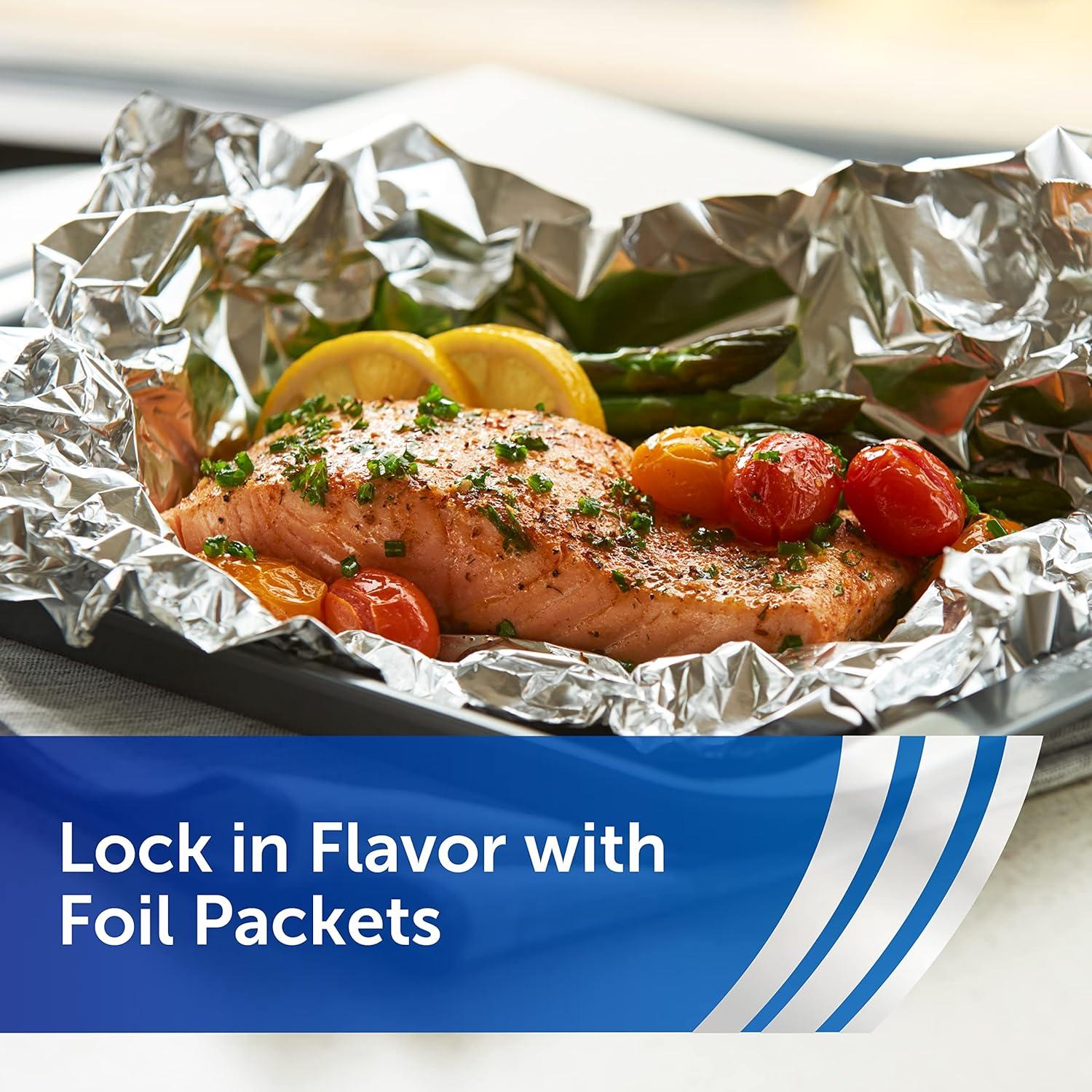 image:imageReynolds Wrap Non Stick Aluminum Foil Nonstick Aluminum Foil Roll Prevents Food Sticking and Messy Cleanup Great for Covering Casseroles and leftovers 4333 Yards x 12 Inches 130 SqFt50 Sq Ft