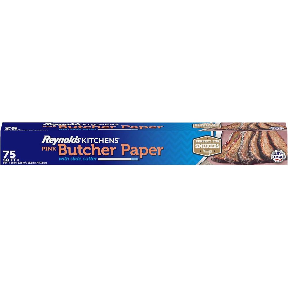 image:imageReynolds Kitchens Butcher Paper for Smoking Meat with Slide Cutter Pink 75 Square Feet75 Sq Ft