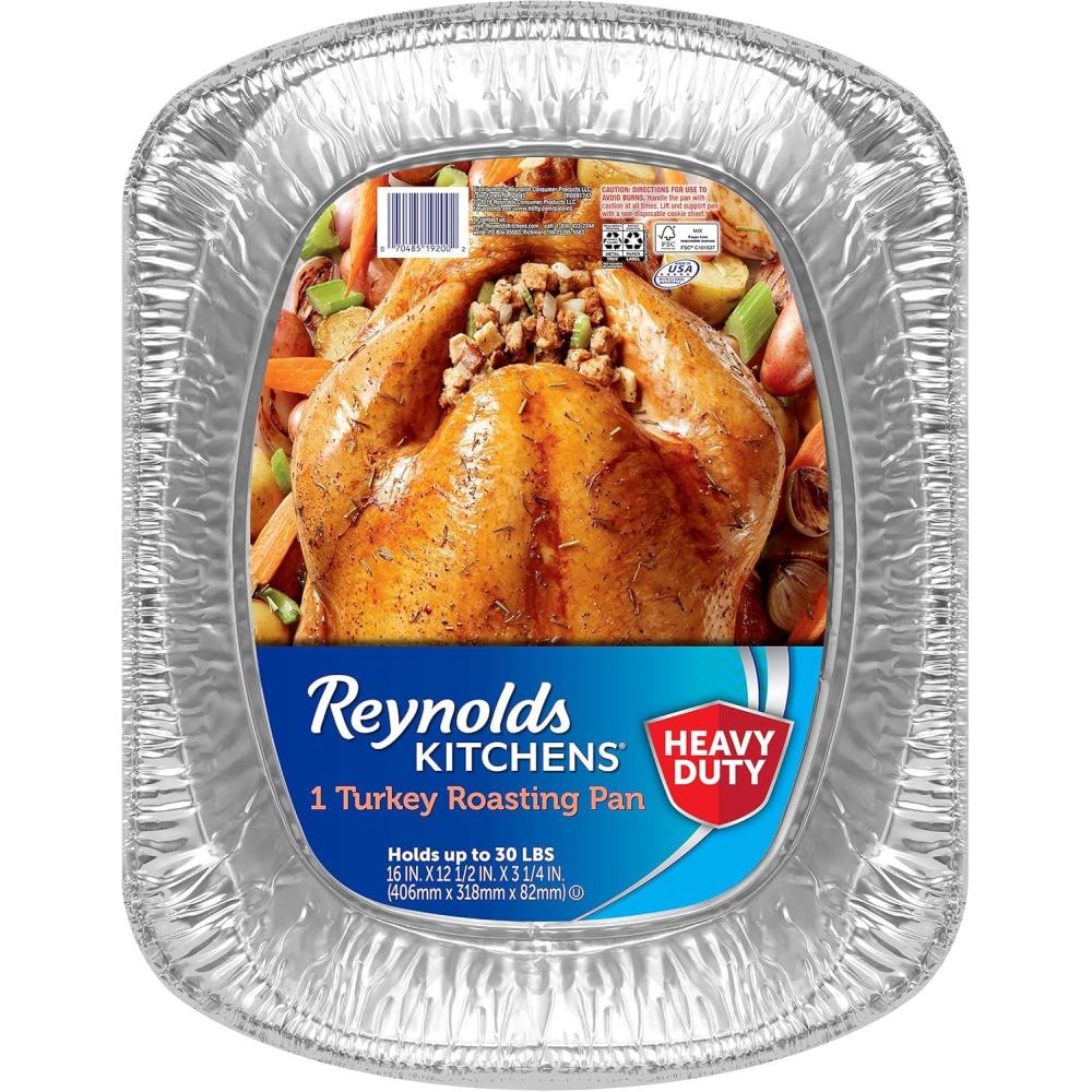 image:imageReynolds Kitchens Heavy Duty Aluminum Pans for Roasting 16 x 13 Inch 1 Count1 CT