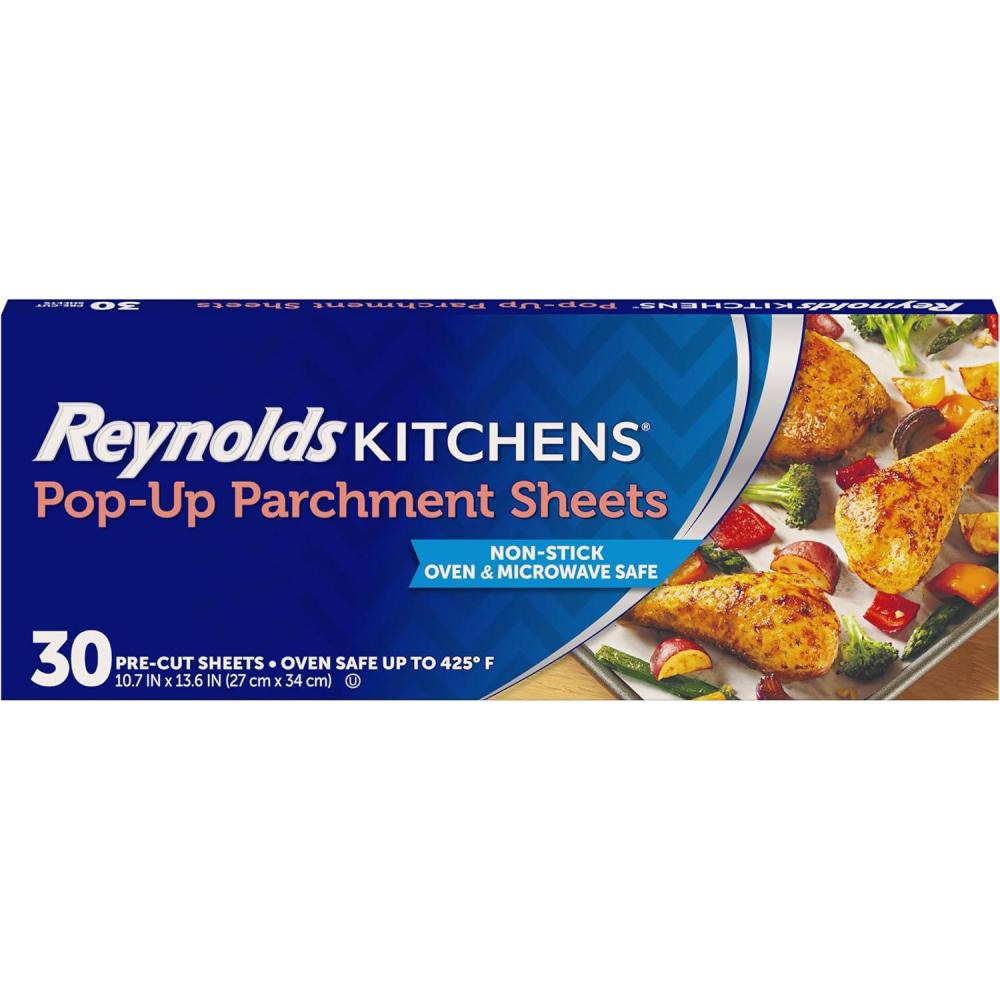 image:imageReynolds Kitchens Parchment Cooking Bags Family Size NonStick Parchment Cooking Bags for the Oven and Microwave OvenSafe up to 425 Degrees Great for Quick Family Meals NoMess Cleanup 5 PackPopUp Sheets