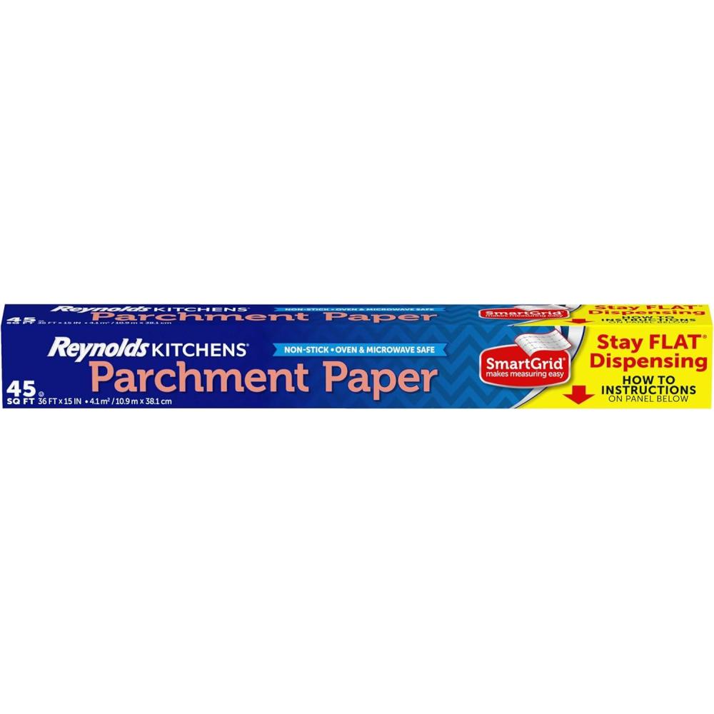 image:imageReynolds Kitchens Unbleached Parchment Paper Roll Non Stick Parchment Paper for Cooking and Baking Oven Safe up to 425 Degrees ChlorineFree 45 Feet x 12 Inches 45 Total Sq FtStandard