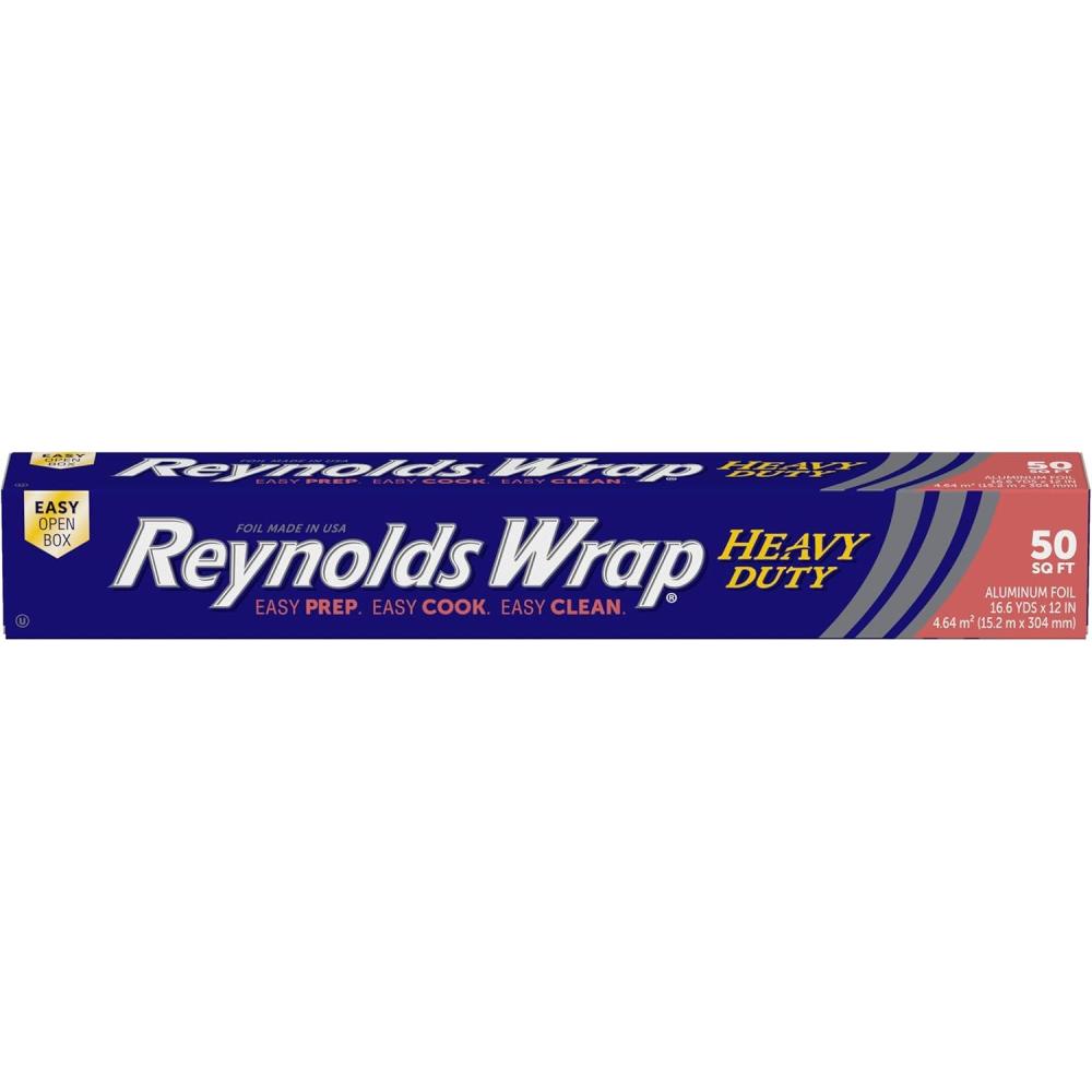 image:imageReynolds Wrap Heavy Duty Aluminum Foil Roll Thick Heavy Duty Foil for Added Strength and Durability Secure Easy Open and Close Tab 12 Inches Wide 50 Sq FtSilver