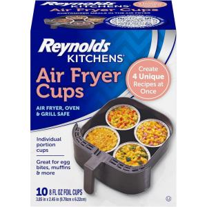 Reynolds Kitchens Air Fryer Liners Disposable, Unbleached Parchment Paper Sheets, 50 Count(Air Fryer Liners)