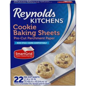 Reynolds Kitchens Air Fryer Liners Disposable, Unbleached Parchment Paper Sheets, 50 Count(Baking Sheets)