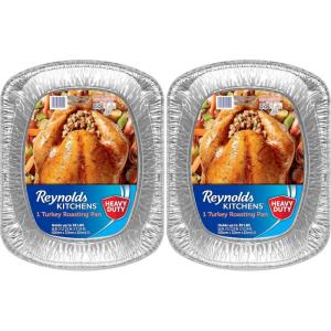 Reynolds Kitchens Heavy Duty Aluminum Pans for Roasting, 16 x 13 Inch, 1 Count(1 CT (Pack of 2))