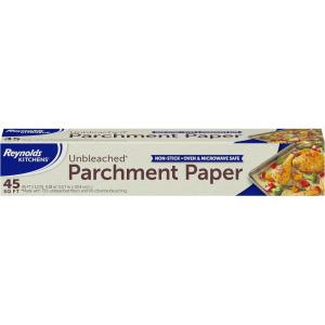 Reynolds Kitchens Unbleached Parchment Paper Roll, Non Stick Parchment Paper for Cooking and Baking, Oven Safe up to 425 Degrees, Chlorine-Free, 45 Feet x 12 Inches, 45 Total Sq. Ft.(Unbleached)