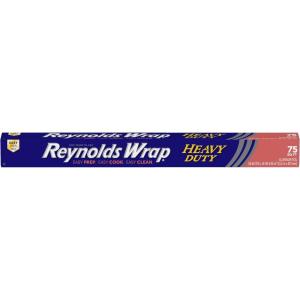 Reynolds Wrap Heavy Duty Aluminum Foil, Heavy Duty Foil Aluminum Roll, Thick Foil for Added Strength, With Easy Open and Close Secure Tab, Extra Wide, 37.5 Sq. Ft.(75 Sq Ft)