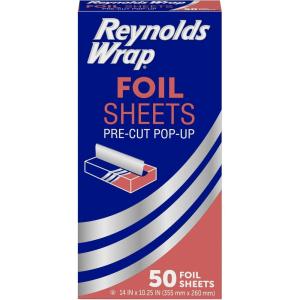 Reynolds Wrap Pre-Cut Pop-Up Aluminum Foil Sheets, 14 x 10.25 Inches, 50 Sheets(50 Count (Pack of 1))