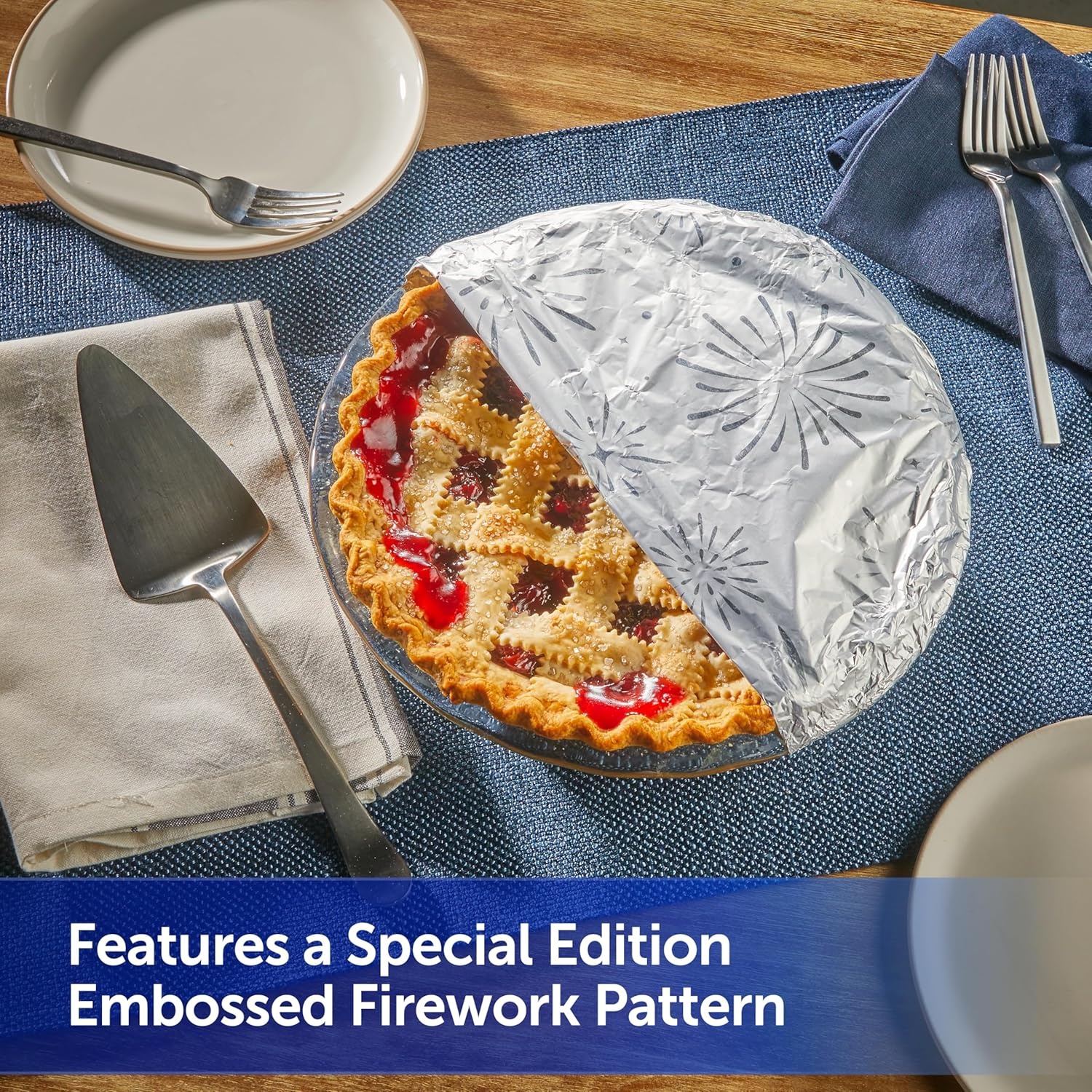 image:imageReynolds Wrap Fun Foil Embossed Aluminum Foil Roll with Special Edition Fireworks Pattern for Wrapping Food Gifts and Covering Summer Dishes for BBQs 166 Yards x 12 Inches 50 Sq Ft50 Sq Ft Pack of 2
